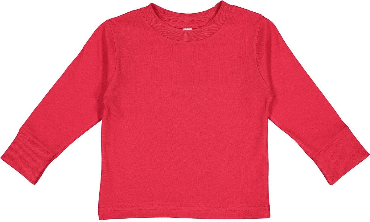 Rabbit Skins Toddler Long Sleeve T Shirt in Red
