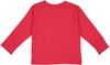 Am image of a Custom Rabbit Skins Toddler Long Sleeve T Shirt in Red!