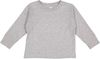 Am image of a Custom Rabbit Skins Toddler Long Sleeve T Shirt in Heather!
