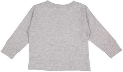 Am image of a Custom Rabbit Skins Toddler Long Sleeve T Shirt in Heather!