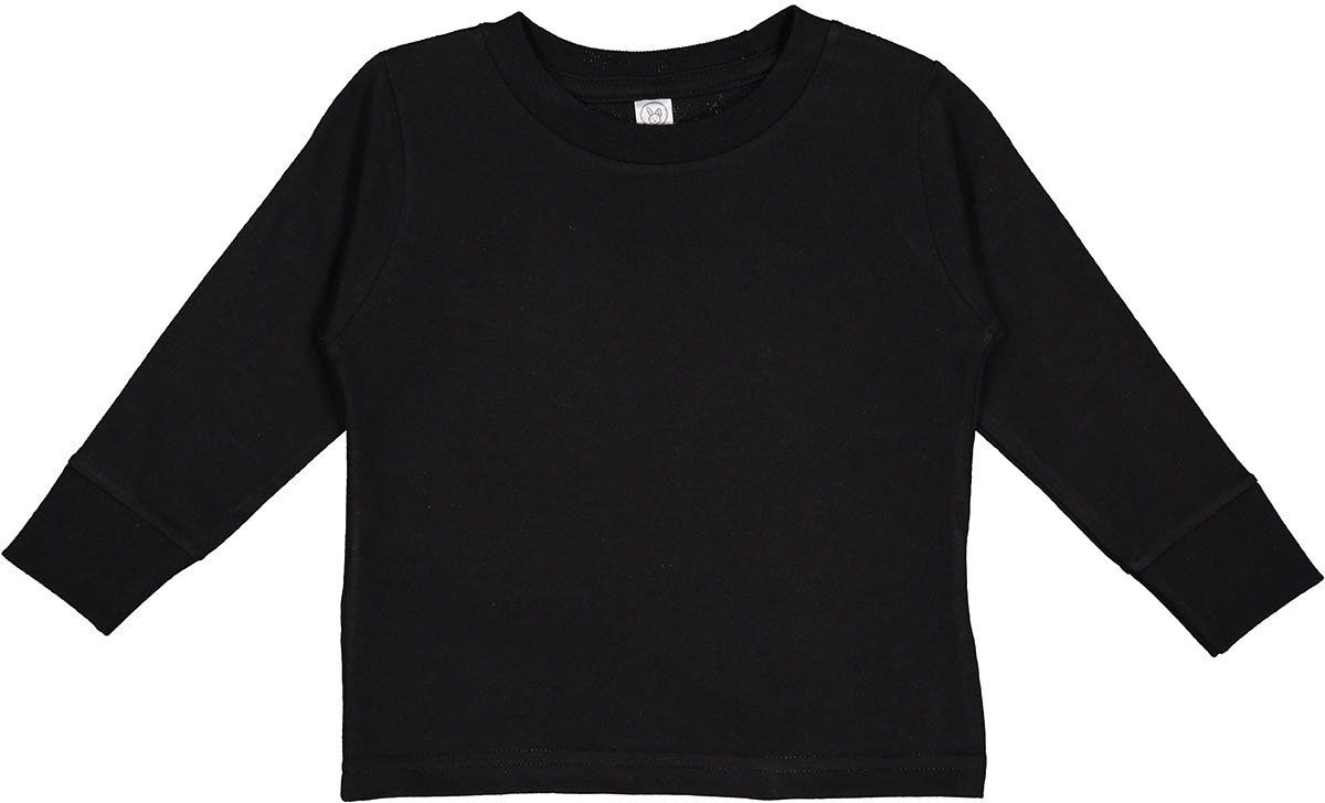 Rabbit Skins Toddler Long Sleeve T Shirt in Black