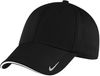 Am image of a Custom Nike Dri Fit Mesh Swoosh Flex Sandwich Cap in Black!