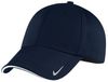 Am image of a Custom Nike Dri Fit Mesh Swoosh Flex Sandwich Cap in Navy!