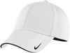 Am image of a Custom Nike Dri Fit Mesh Swoosh Flex Sandwich Cap in White!