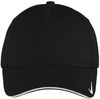 Am image of a Custom Nike Dri Fit Mesh Swoosh Flex Sandwich Cap in Black!