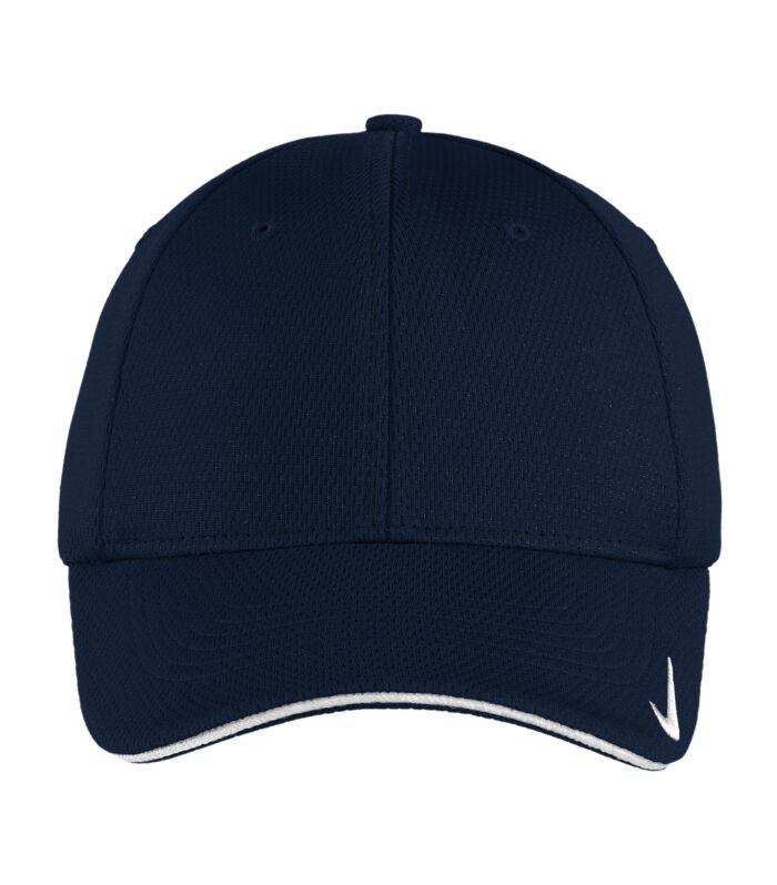Nike Dri Fit Mesh Swoosh Flex Sandwich Cap in Navy