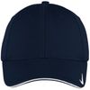 Am image of a Custom Nike Dri Fit Mesh Swoosh Flex Sandwich Cap in Navy!