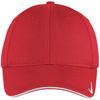 Am image of a Custom Nike Dri Fit Mesh Swoosh Flex Sandwich Cap in Sport Red!