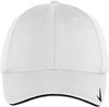 Am image of a Custom Nike Dri Fit Mesh Swoosh Flex Sandwich Cap in White!