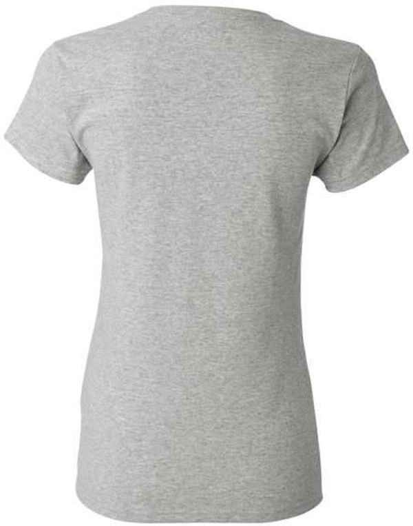 Am image of a Custom Gildan Heavy Cotton Women's Tshirt in Ash!