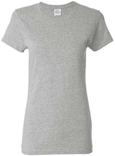 Am image of a Custom Gildan Heavy Cotton Women's Tshirt in Ash!