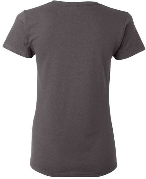 Am image of a Custom Gildan Heavy Cotton Women's Tshirt in Charcoal!