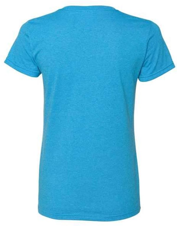 An image of a Custom Gildan Heavy Cotton Women's Tshirt in Heather Sapphire!