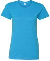 An image of a Custom Gildan Heavy Cotton Women's Tshirt in Heather Sapphire!
