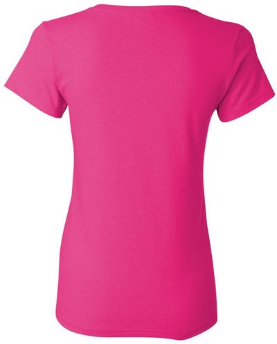 Am image of a Custom Gildan Heavy Cotton Women's Tshirt in Heliconia!