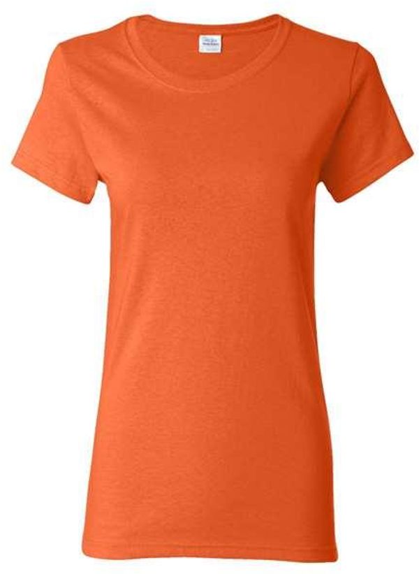 Am image of a Custom Gildan Heavy Cotton Women's Tshirt in Orange!