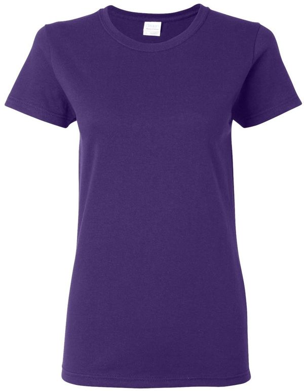 Am image of a Custom Gildan Heavy Cotton Women's Tshirt in Purple!
