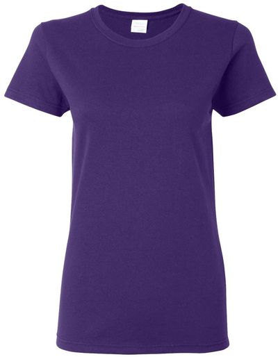 Am image of a Custom Gildan Heavy Cotton Women's Tshirt in Purple!