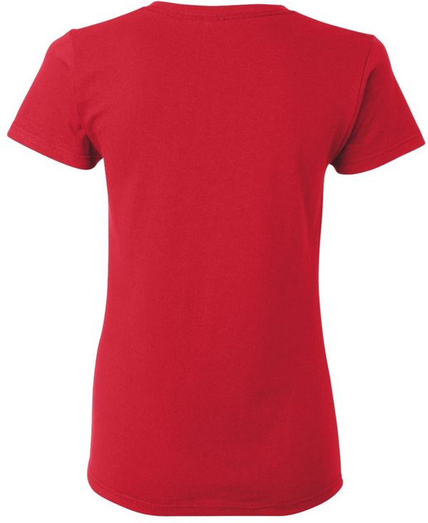 Am image of a Custom Gildan Heavy Cotton Women's Tshirt in Red!