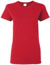 Am image of a Custom Gildan Heavy Cotton Women's Tshirt in Red!