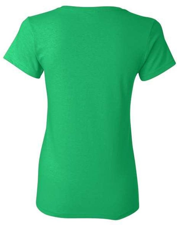 Am image of a Custom Gildan Heavy Cotton Women's Tshirt in Irish Green!