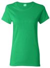 Am image of a Custom Gildan Heavy Cotton Women's Tshirt in Irish Green!