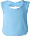 Am image of a Custom Rabbit Skins Infant Premium Jersey Bib in Light Blue!
