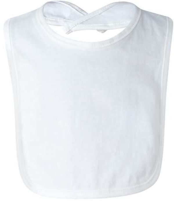 Am image of a Custom Rabbit Skins Infant Premium Jersey Bib in White!