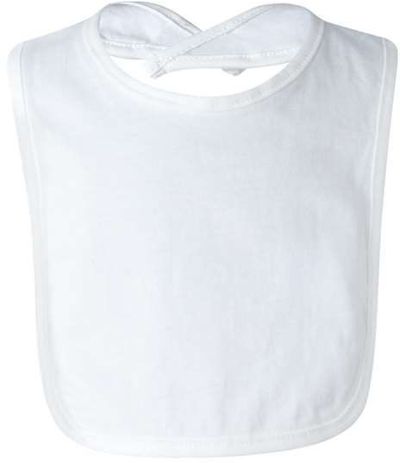 Am image of a Custom Rabbit Skins Infant Premium Jersey Bib in White!