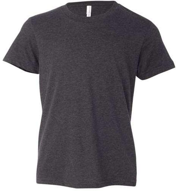 An image of a Custom Bella and Canvas Youth Unisex Jersey Tee in Dark Grey Heather!