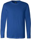 Am image of a Custom Bella and Canvas Jersey Long Sleeve T Shirt in True Royal!