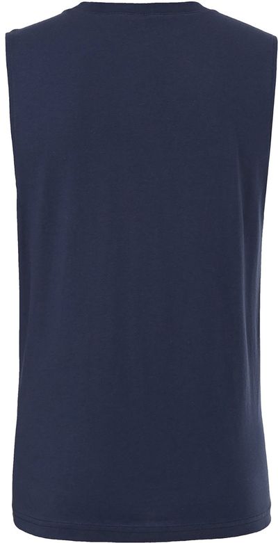 Am image of a Custom Bella and Canvas Unisex Jersey Muscle Tank in Navy!