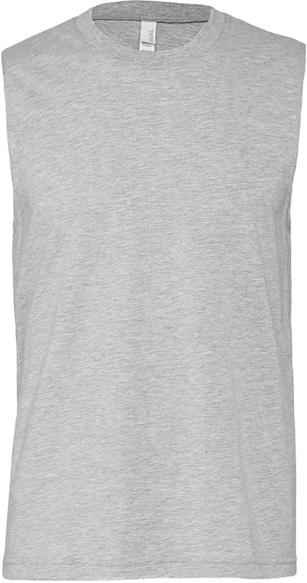Am image of a Custom Bella and Canvas Unisex Jersey Muscle Tank in Athletic Heather!