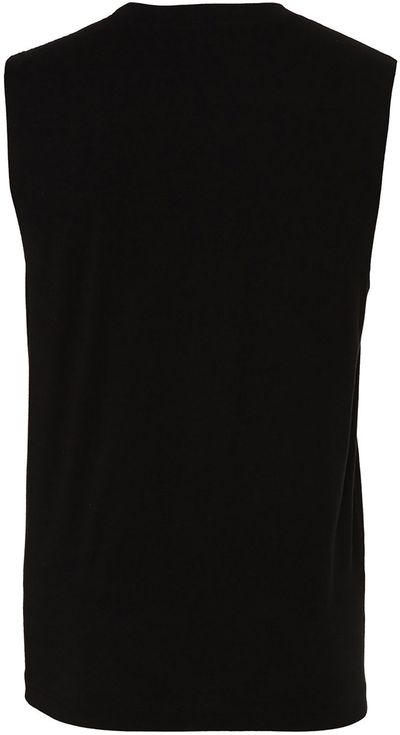 Am image of a Custom Bella and Canvas Unisex Jersey Muscle Tank in Black!