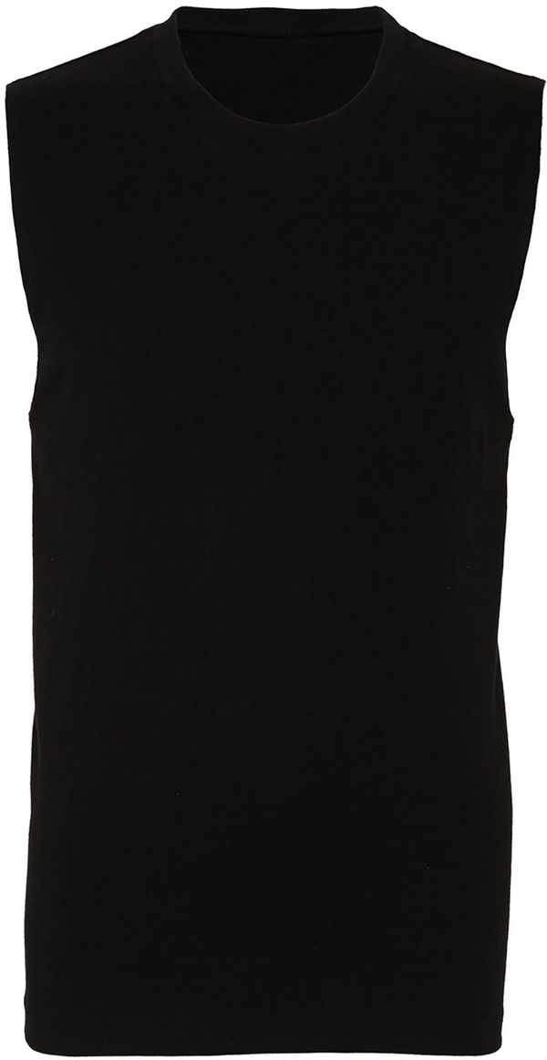 Am image of a Custom Bella and Canvas Unisex Jersey Muscle Tank in Black!
