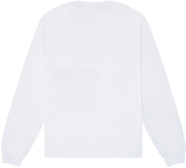 Am image of a Custom Bella and Canvas Unisex Heavyweight Long Sleeve T Shirt in White!