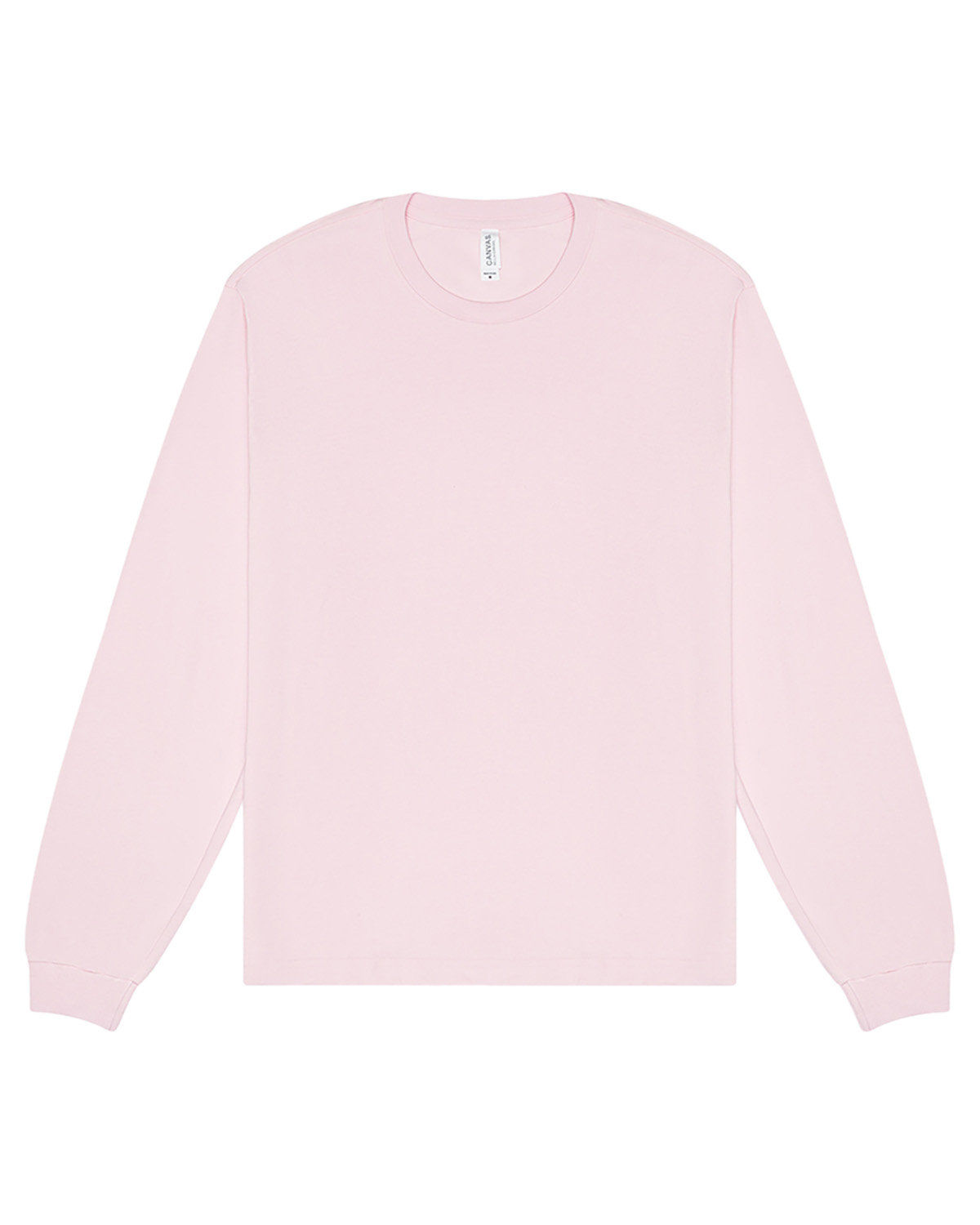 Bella and Canvas Unisex Heavyweight Long Sleeve T Shirt in Soft Pink