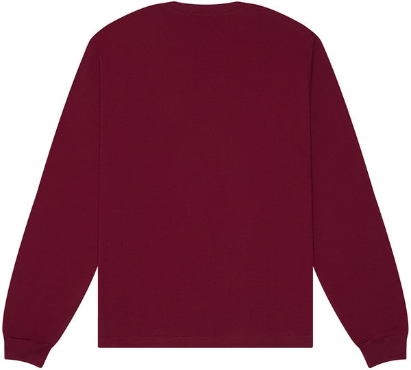 Am image of a Custom Bella and Canvas Unisex Heavyweight Long Sleeve T Shirt in Maroon!