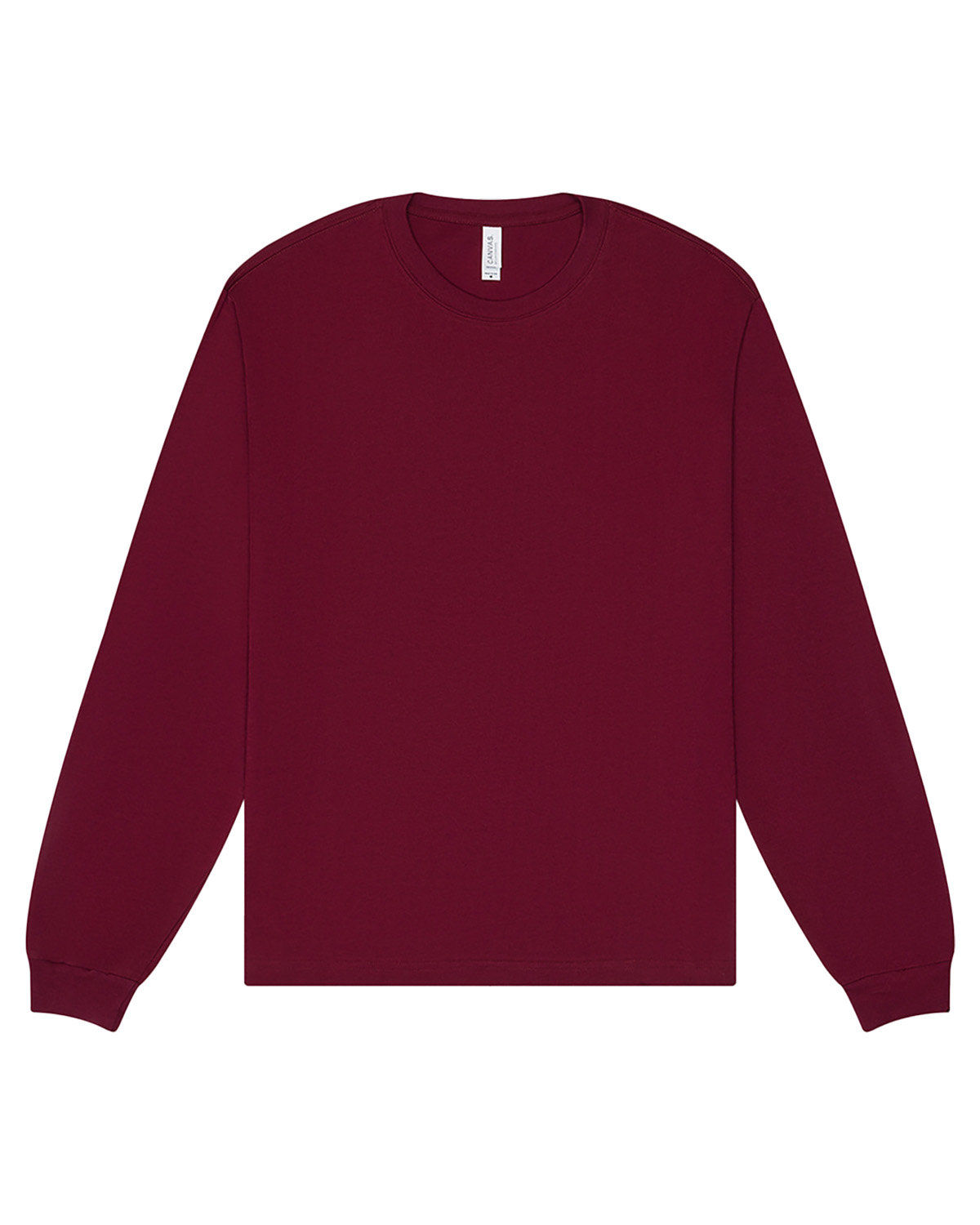 Bella and Canvas Unisex Heavyweight Long Sleeve T Shirt in Maroon