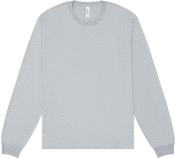 Am image of a Custom Bella and Canvas Unisex Heavyweight Long Sleeve T Shirt in Athletic Heather!