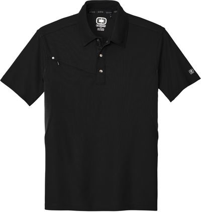 Am image of a Custom Ogio Accelerator Polo in Blacktop/Blacktop!