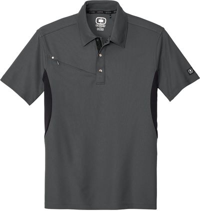 Am image of a Custom Ogio Accelerator Polo in Diesel Grey/Blacktop!