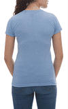 Am image of a Custom M&O Womens Deluxe Blend T Shirt in Heather Blue!