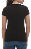 Am image of a Custom M&O Womens Deluxe Blend T Shirt in Black!