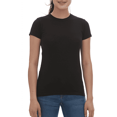 M&O Womens Deluxe Blend T Shirt in Black