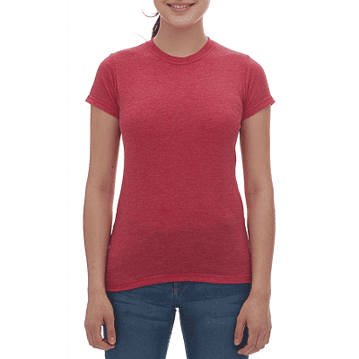 M&O Womens Deluxe Blend T Shirt in Red