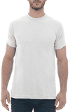 Am image of a Custom M and O Mens Deluxe Blend T Shirt in White!