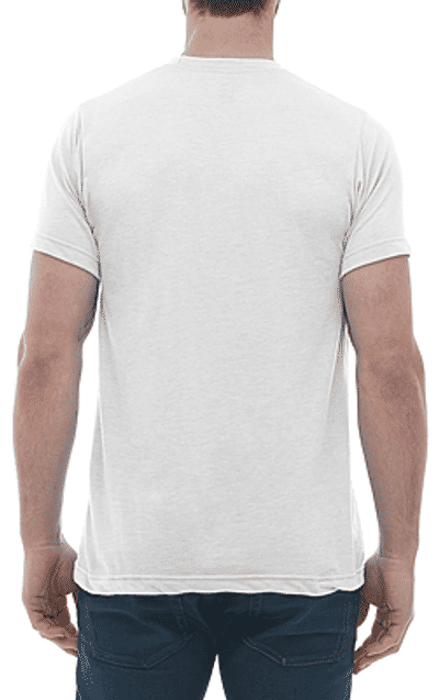 Am image of a Custom M and O Mens Deluxe Blend T Shirt in White!