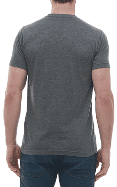 Am image of a Custom M and O Mens Deluxe Blend T Shirt in Heather Charcoal!