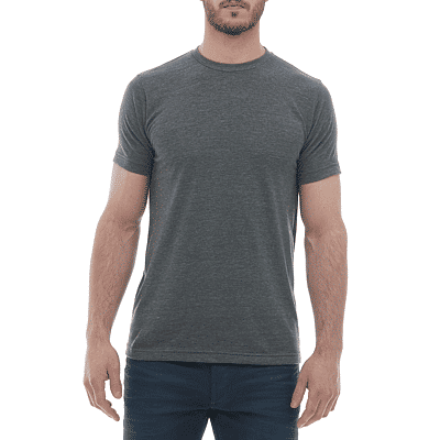 M and O Mens Deluxe Blend T Shirt in Heather Charcoal